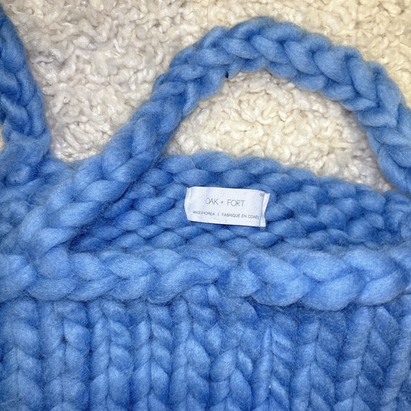 Blue knit crop top from Oak and Fort - Picture 2 of 2